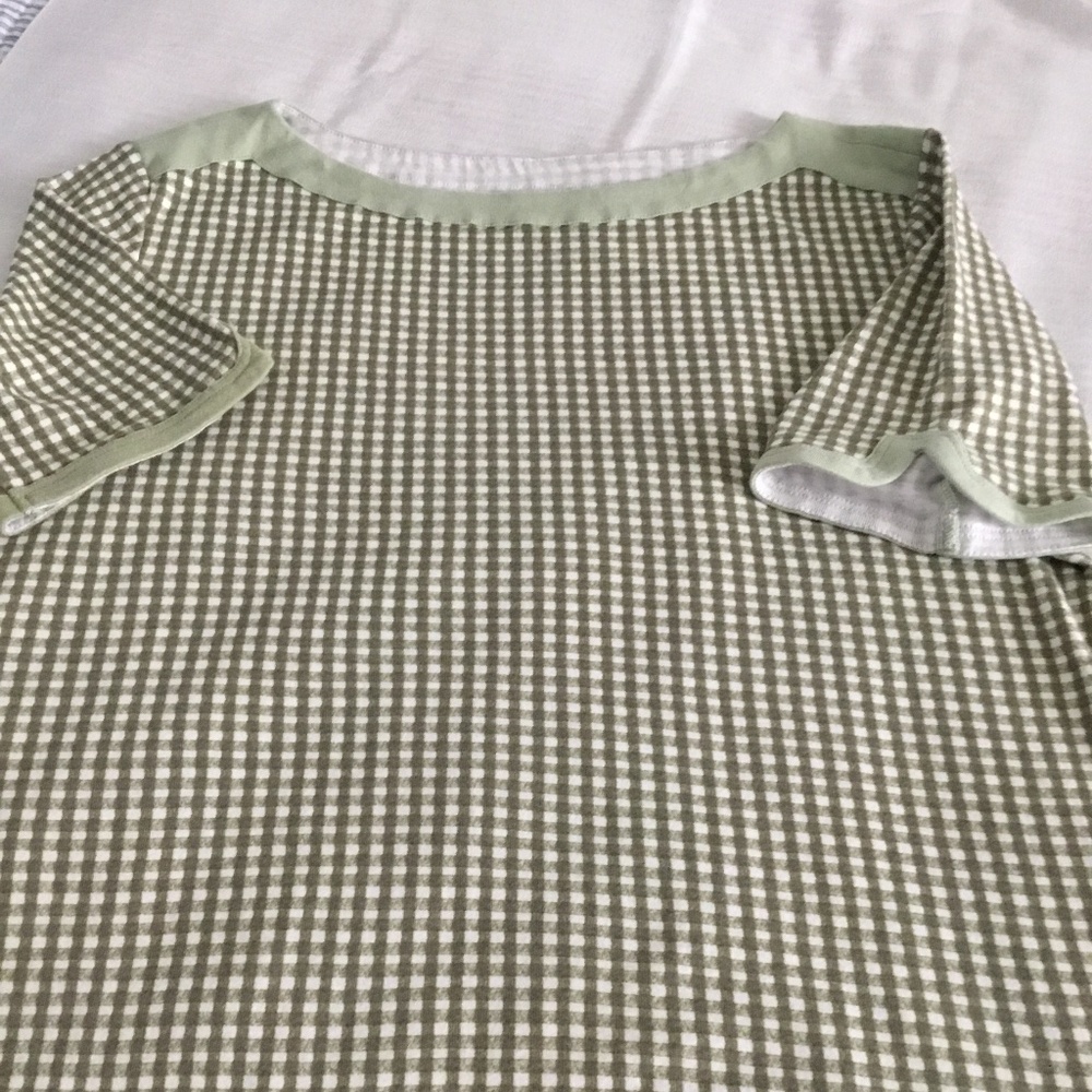 Chico's green check top size 2
